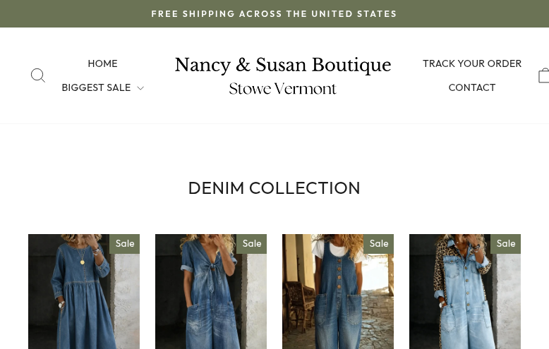 Nancy Susan Boutique store screenshot