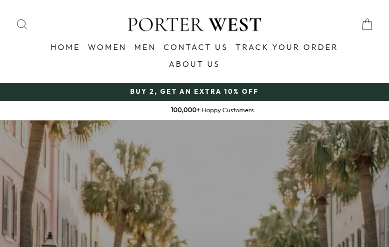 Porter West store screenshot